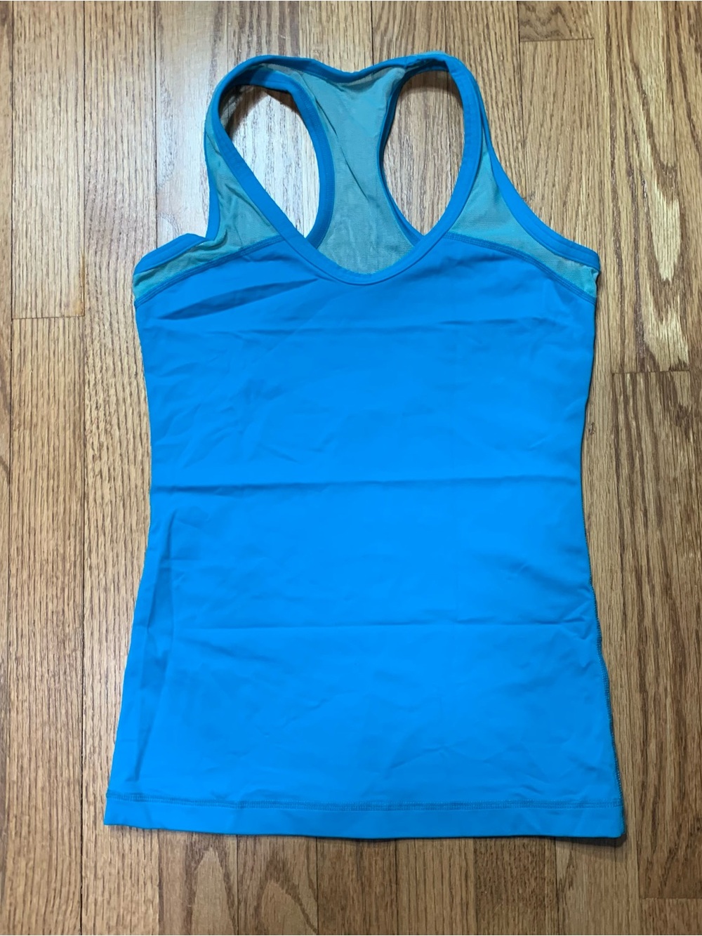Lululemon Mesh Racerback Tank Turquoise Run Lift CrossFit Gym Yoga Size 4